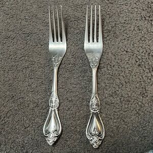 Vintage Floral Dot pattern Stainless Korea dinner forks